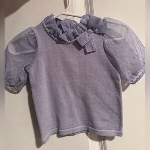Janie and Jack Lavendar Baby Sweater with Sheer Sleeves